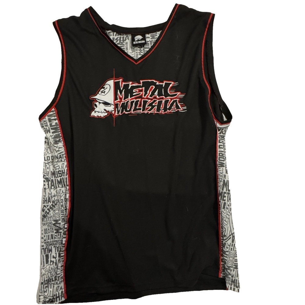 Metal Mulisha 90's Y2K Men's Skull Helmet MX Embroidered Jersey Tank Top